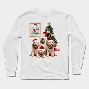 Here Comes Santa Paws Doodle Style! Long Sleeve T-Shirt